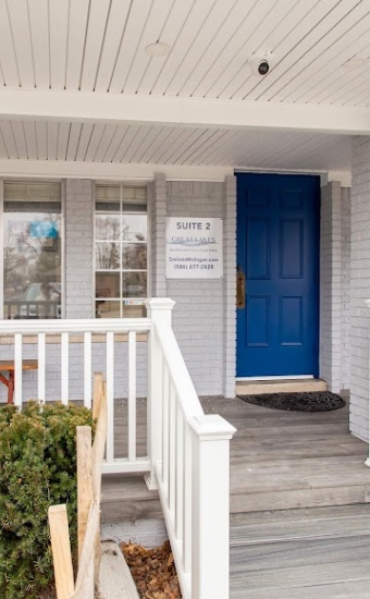 Front door and porch of dental office